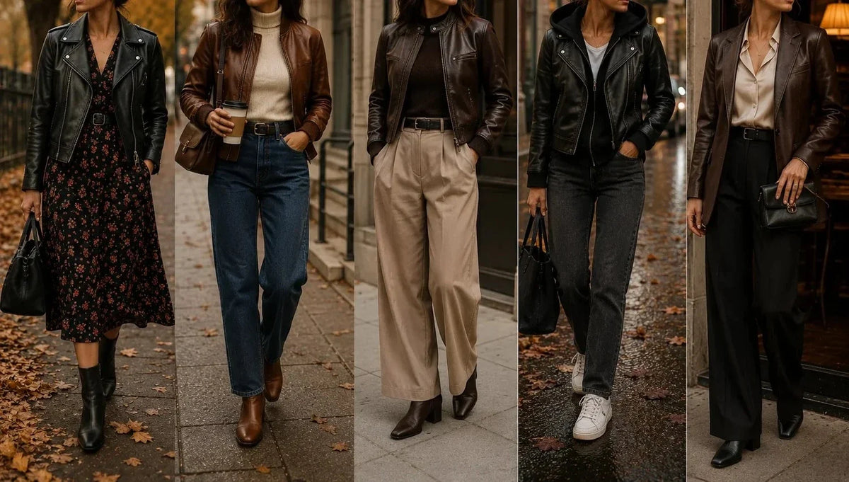 Women's Fall Leather Jacket Outfits: 5 Combinations Worth Knowing
