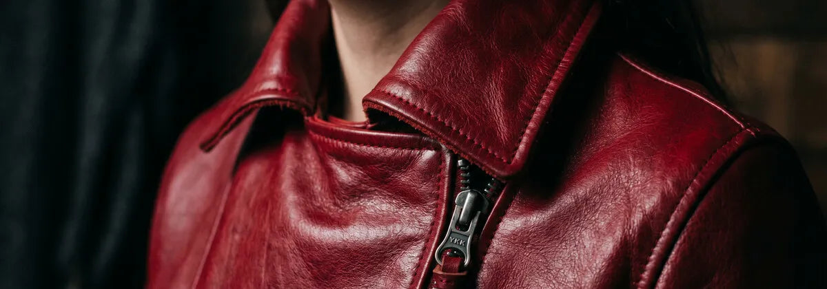 Giacche in Pelle Rossa da Donna