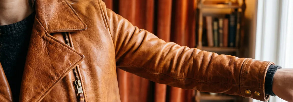 Giacche in Pelle Cognac da Donna