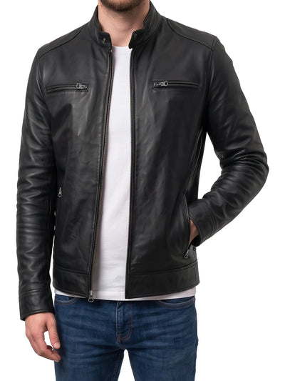 Café Racer-skinnjacka s (Uomo)