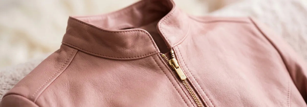 Giacche in Pelle Rosa da Donna