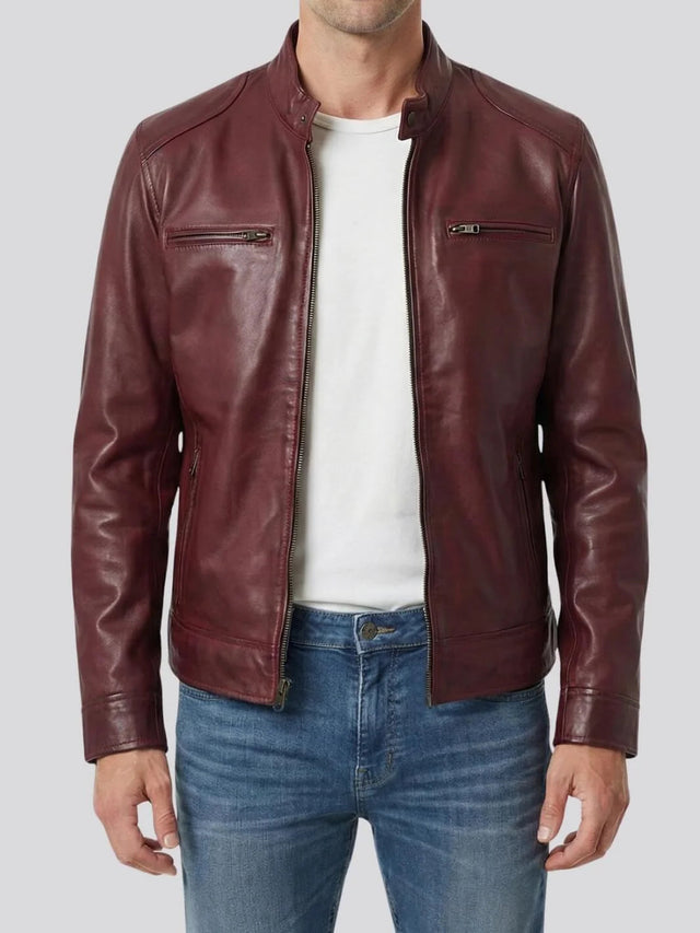 Giacca Biker, bordeaux da uomo