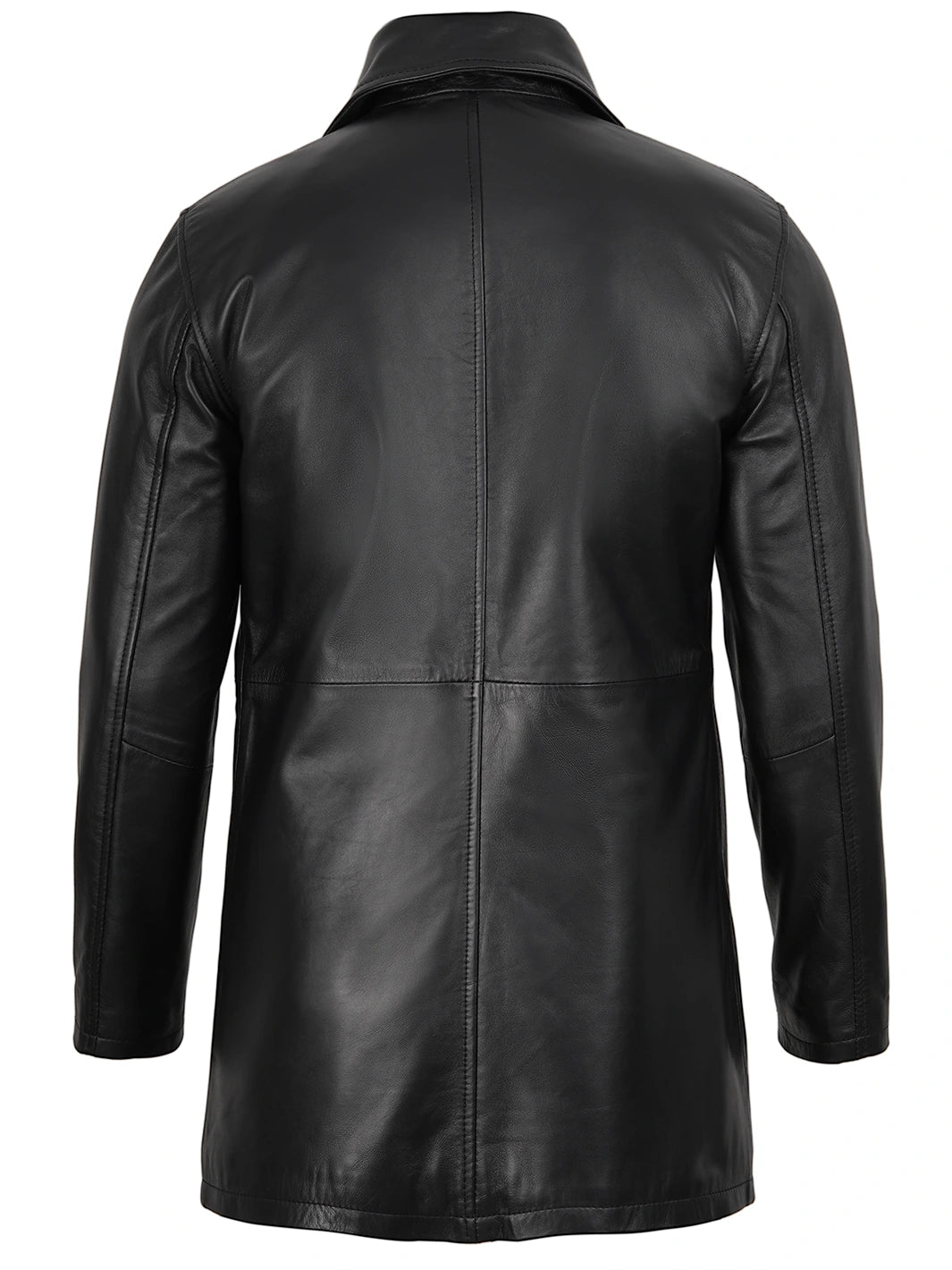 Winchester Mens Black 3 4 Length Leather Car Coat