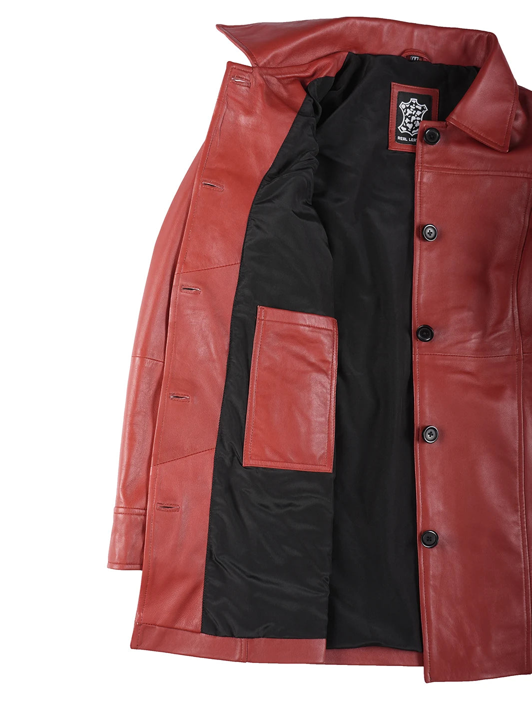 Womens Lambskin Leather Coat Features