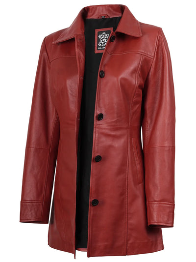 Car coat i skinn ö (Donna)