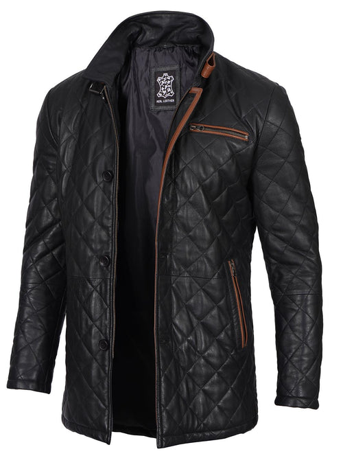 Cappotto Lungo In Vera Pelle D'agnello, Nero, Fatto A Mano, Trench Elegante E Casual Per Donna